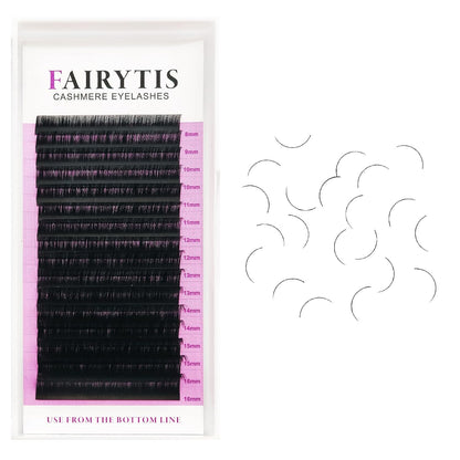 Cashmere Lash Extensions C CC D Curl 8-25Mm Mixed & Single Length Tray,Lash Extension Trays for Cashmere Fibers,Matte Black，Professional Lash Salon Use
