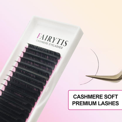 Cashmere Lash Extensions C CC D Curl 8-25Mm Mixed & Single Length Tray,Lash Extension Trays for Cashmere Fibers,Matte Black，Professional Lash Salon Use
