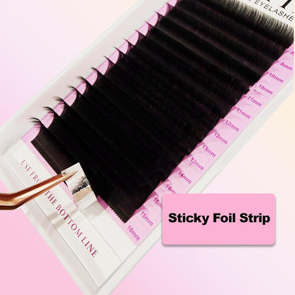 Cashmere Lash Extensions C CC D Curl 8-25Mm Mixed & Single Length Tray,Lash Extension Trays for Cashmere Fibers,Matte Black，Professional Lash Salon Use