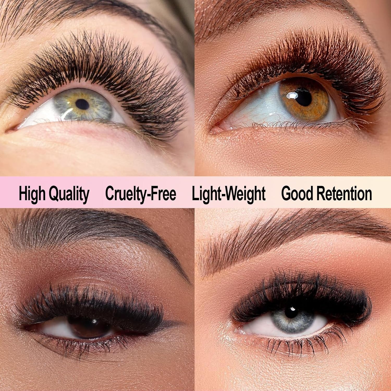Cashmere Lash Extensions C CC D Curl 8-25Mm Mixed & Single Length Tray,Lash Extension Trays for Cashmere Fibers,Matte Black，Professional Lash Salon Use