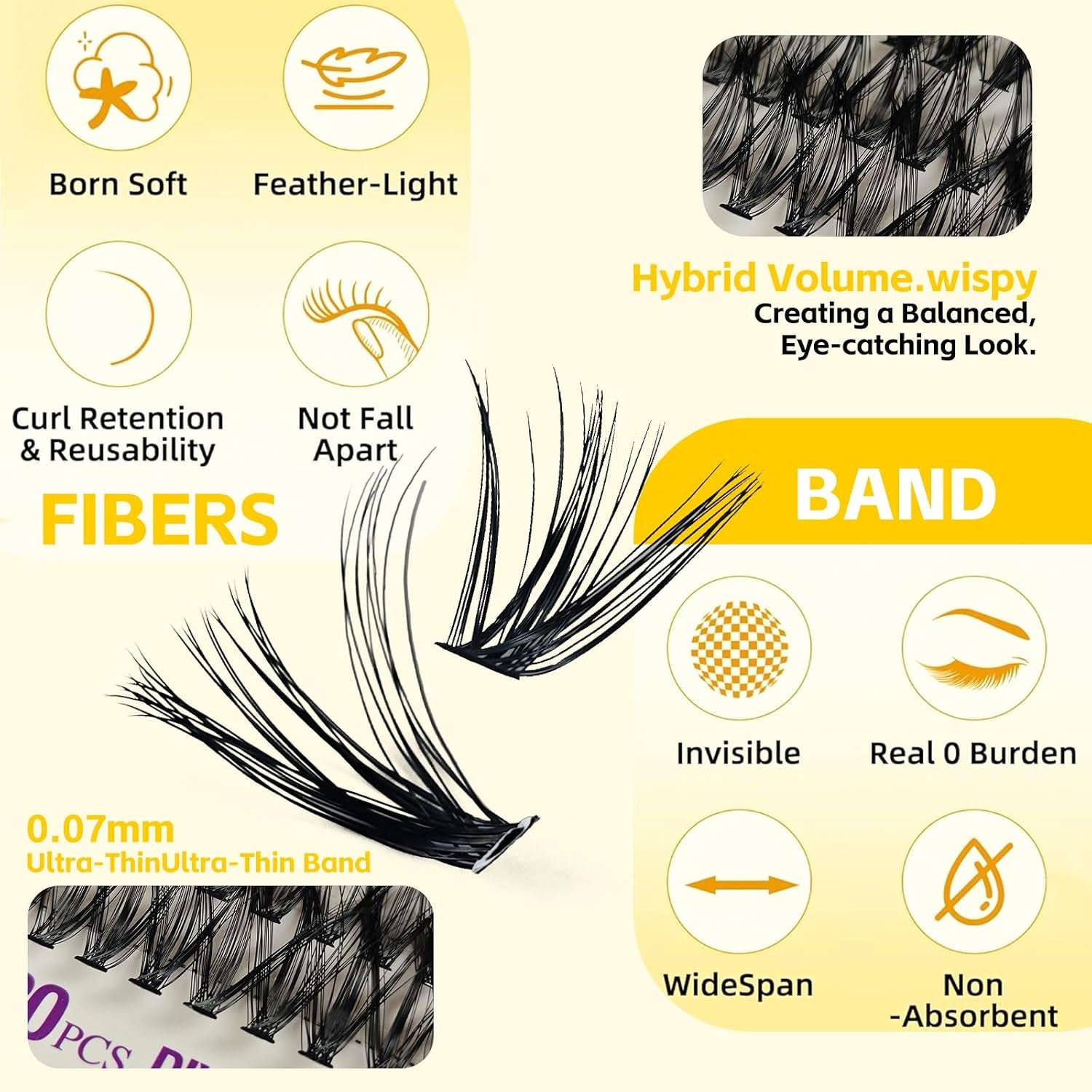 Lash Clusters Kit DIY Eyelash Extension Lashes Wispy Individual Waterproof Cat Eye 30D&40D 280PCS 9-16Mm