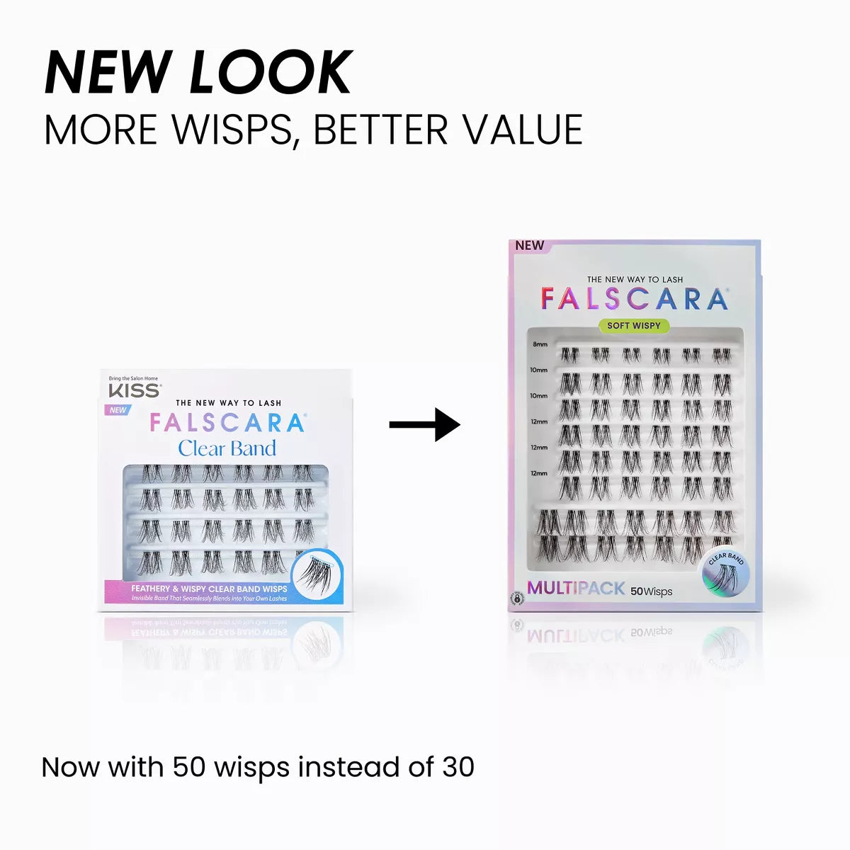 Falscara Multipack Lash Extensions - Soft Wispy Lash Clusters - 50Ct