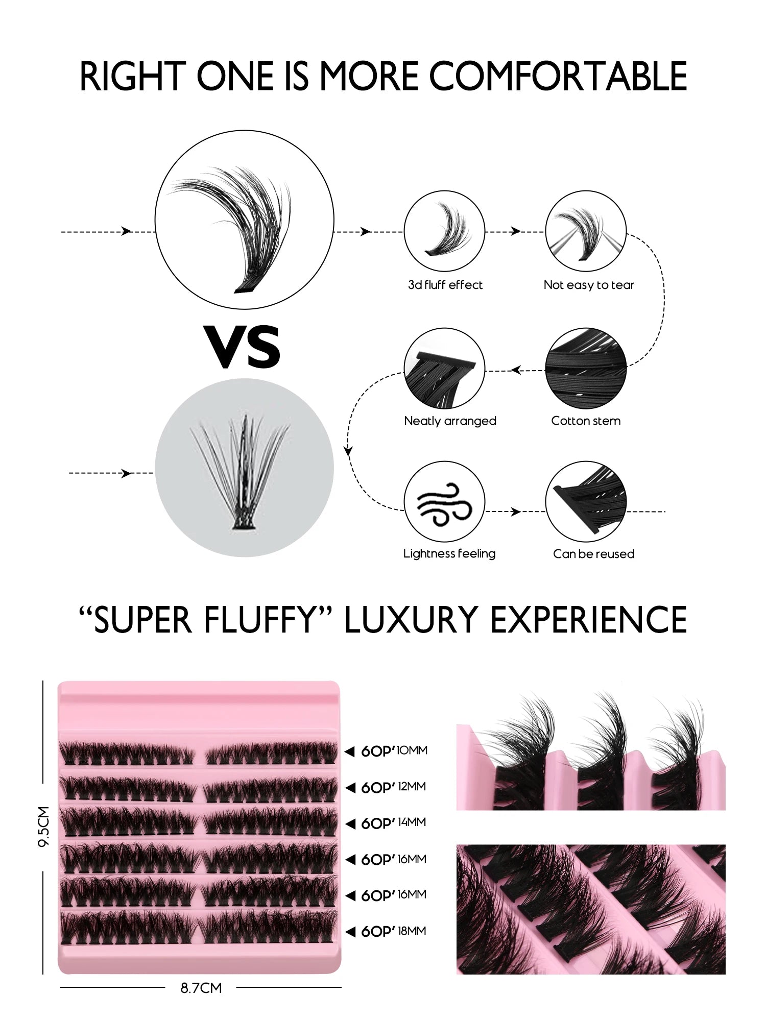 Eyelash Kit Eyelash Extension Kit 10-18Mm Natural Fluffy False Eyelash Lash Clusters Set Bond and Seal Makeup