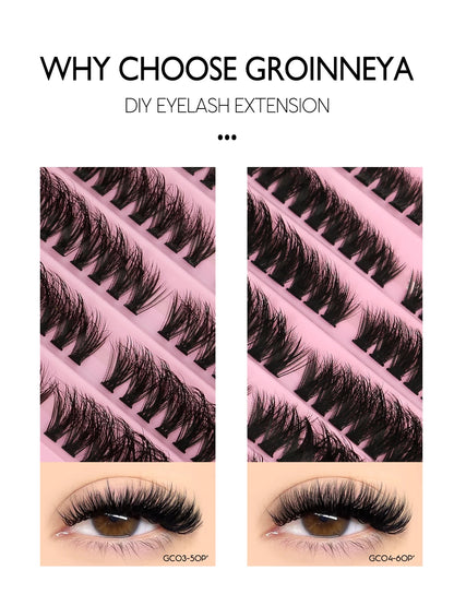 Eyelash Kit Eyelash Extension Kit 10-18Mm Natural Fluffy False Eyelash Lash Clusters Set Bond and Seal Makeup