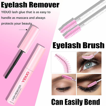 Manga Lash Clusters Kit 4 Styles Spiky Volume Clusters Lashes Extensions Kit with 2X Bond and Seal 887Pcs Wispy Eyelash Clusters Kit Thick 100D+150D+Wide Soft Thin Band Cluster Lash Kit