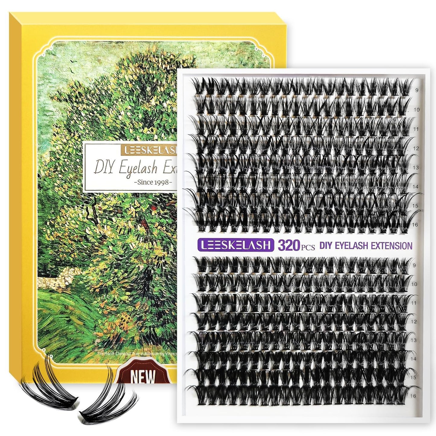 Lash Clusters Kit DIY Eyelash Extension Lashes Wispy Individual Waterproof Cat Eye 30D&40D 280PCS 9-16Mm