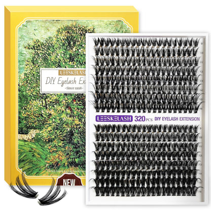 Lash Clusters Kit DIY Eyelash Extension Lashes Wispy Individual Waterproof Cat Eye 30D&40D 280PCS 9-16Mm
