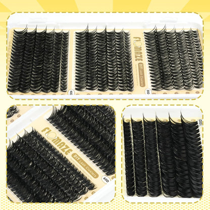 Lash Clusters 30D+40D+50D+60D+80D+100D Wispy Lash Extensions 8-16Mm 708Pcs D Curl Eyelash Cluster DIY Natural Eyelash Extensions