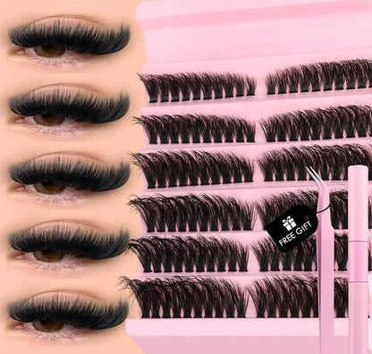 Eyelash Kit Eyelash Extension Kit 10-18Mm Natural Fluffy False Eyelash Lash Clusters Set Bond and Seal Makeup